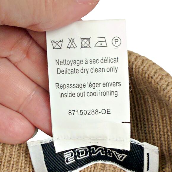 Sonia by Sonia Rykiel Merino Wool Pencil Skirt Camel Brown Split Back LRG Career - Picture 5 of 7